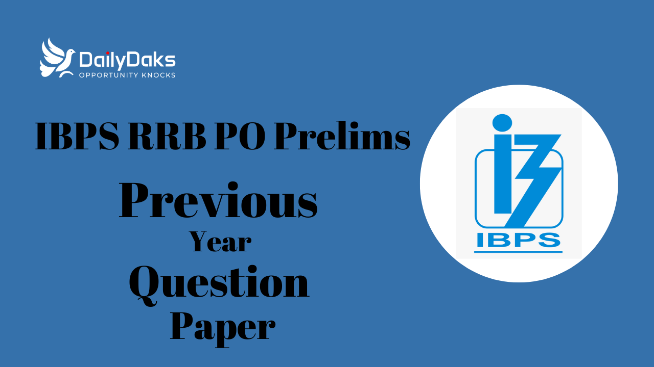 IBPS RRB PO Prelims Previous Year Question Paper
