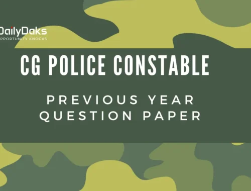 CG Police Constable Previous Year Question Paper