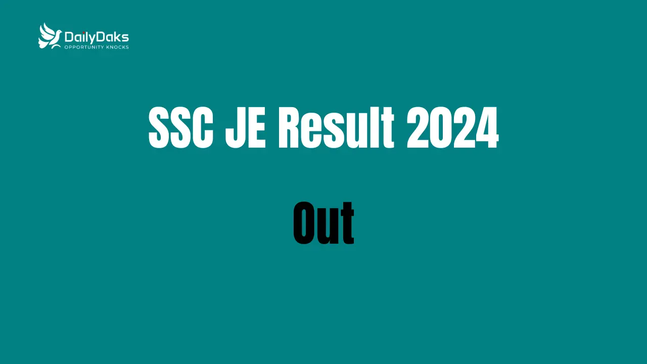 SSC JE Result 2024 Out