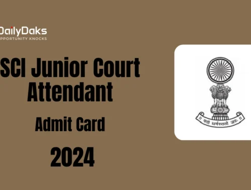 SCI Junior Court Attendant Admit Card