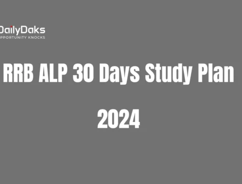 RRB ALP 30 Days Study Plan 2024