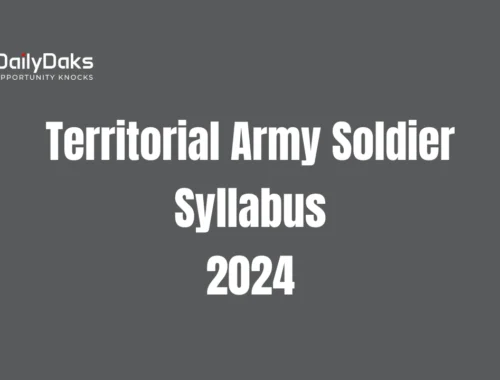 Territorial Army Soldier Syllabus 2024